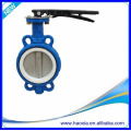 Manual Stainless Steel PTFE Industrial Wafer Cast Iron Butterly Valve DN80